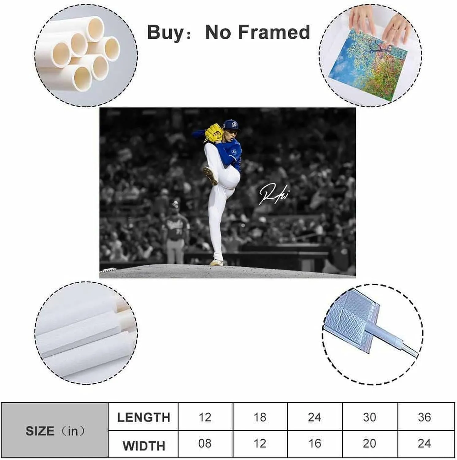 Roki Sasaki Baseball Poster Room Aesthetic Print Art Wall Painting Canvas Gifts Modern Bedroom Decor 12x18inch(30x45cm)