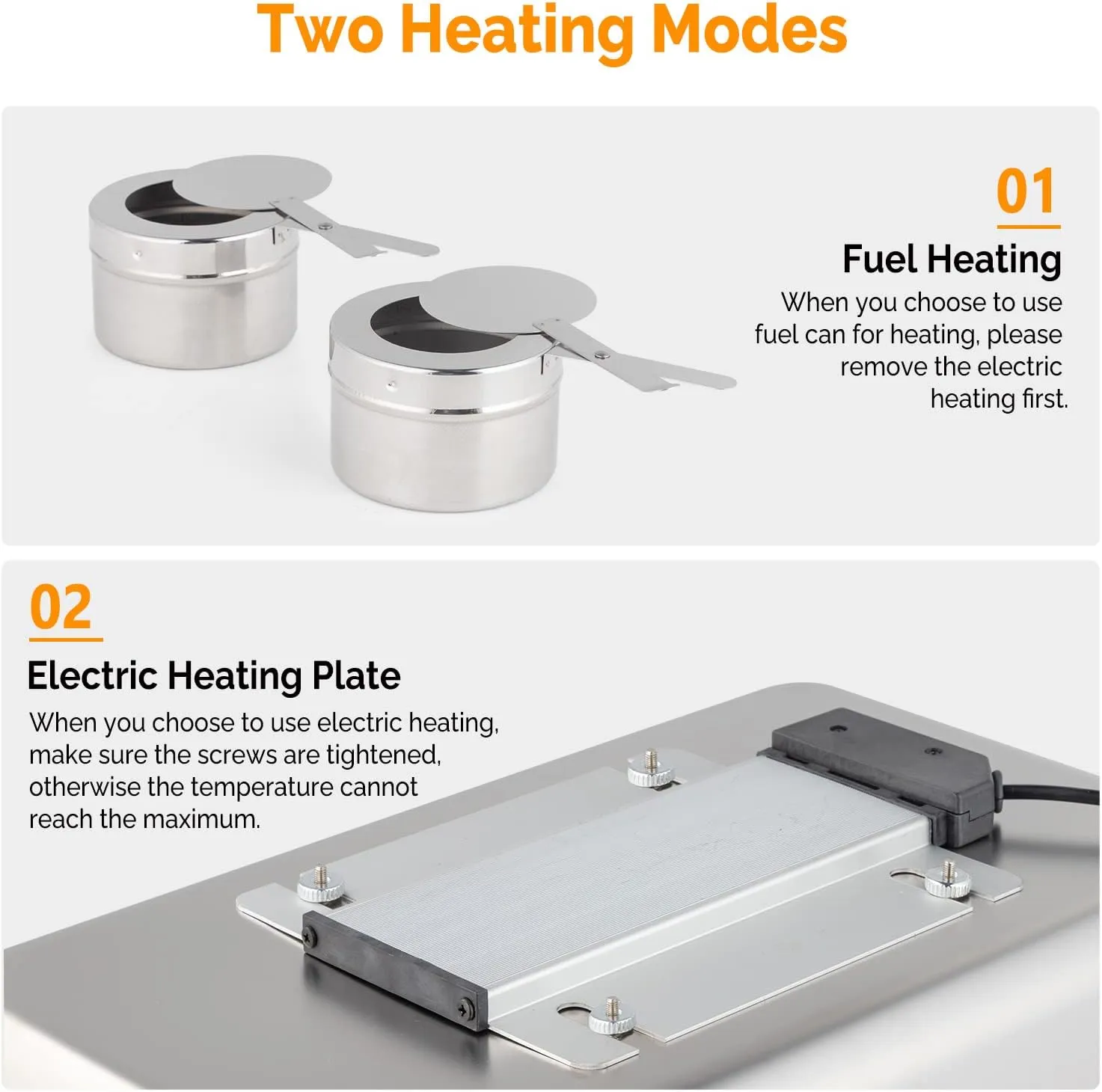 ROVSUN 9 QT 3 Packs Stainless Steel Chafing Dish Buffet Set with Electric & Fuel Heating, NSF Roll Top Catering Chafer Server with Full Size & 2 Detachable Food Pans, Glass Lid for Party Banquet