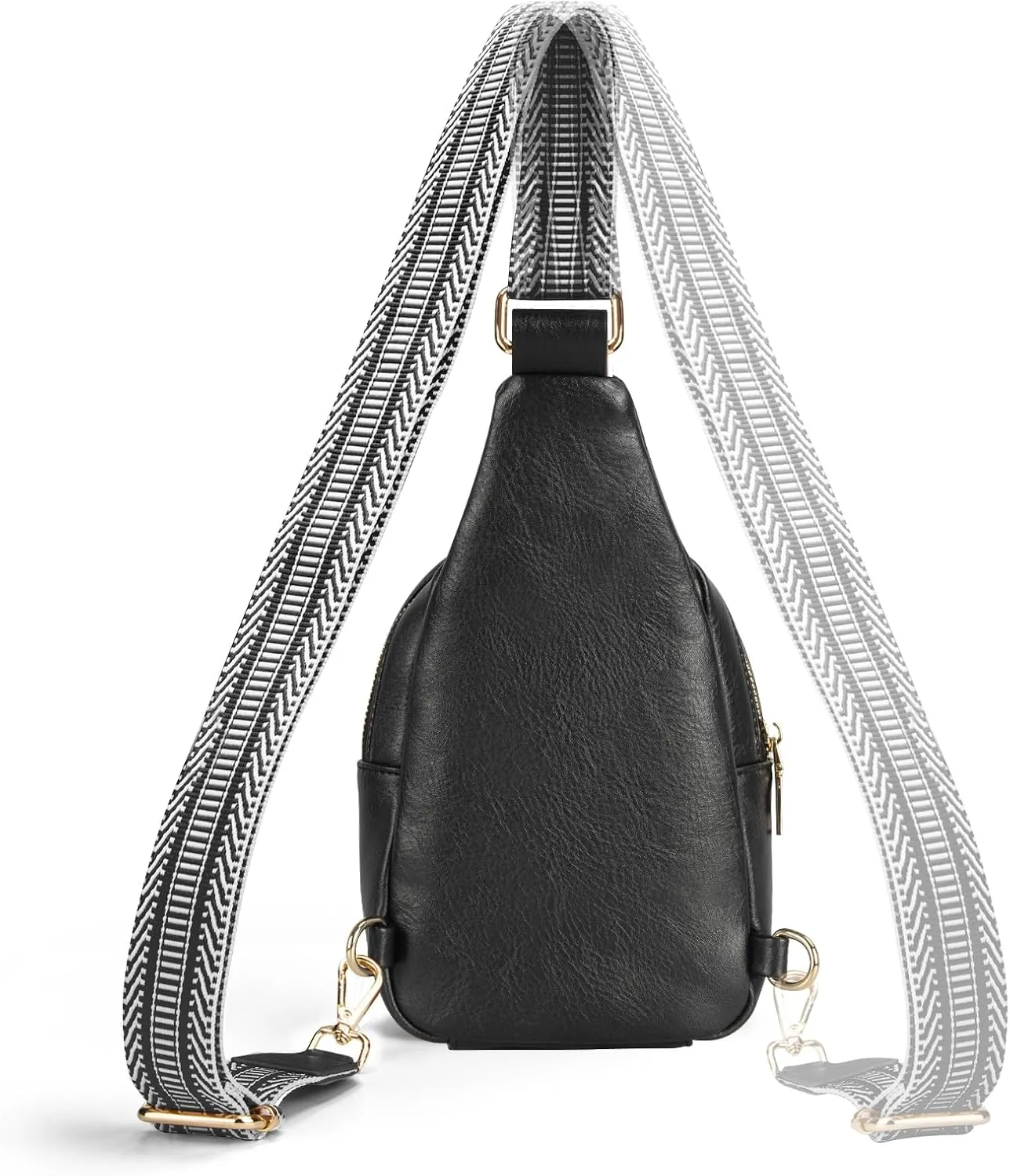 RUNBOX Small Sling Bag for Women, Leather Crossbody Fanny Packs Chest Bag with Adjustable Strap for Travel