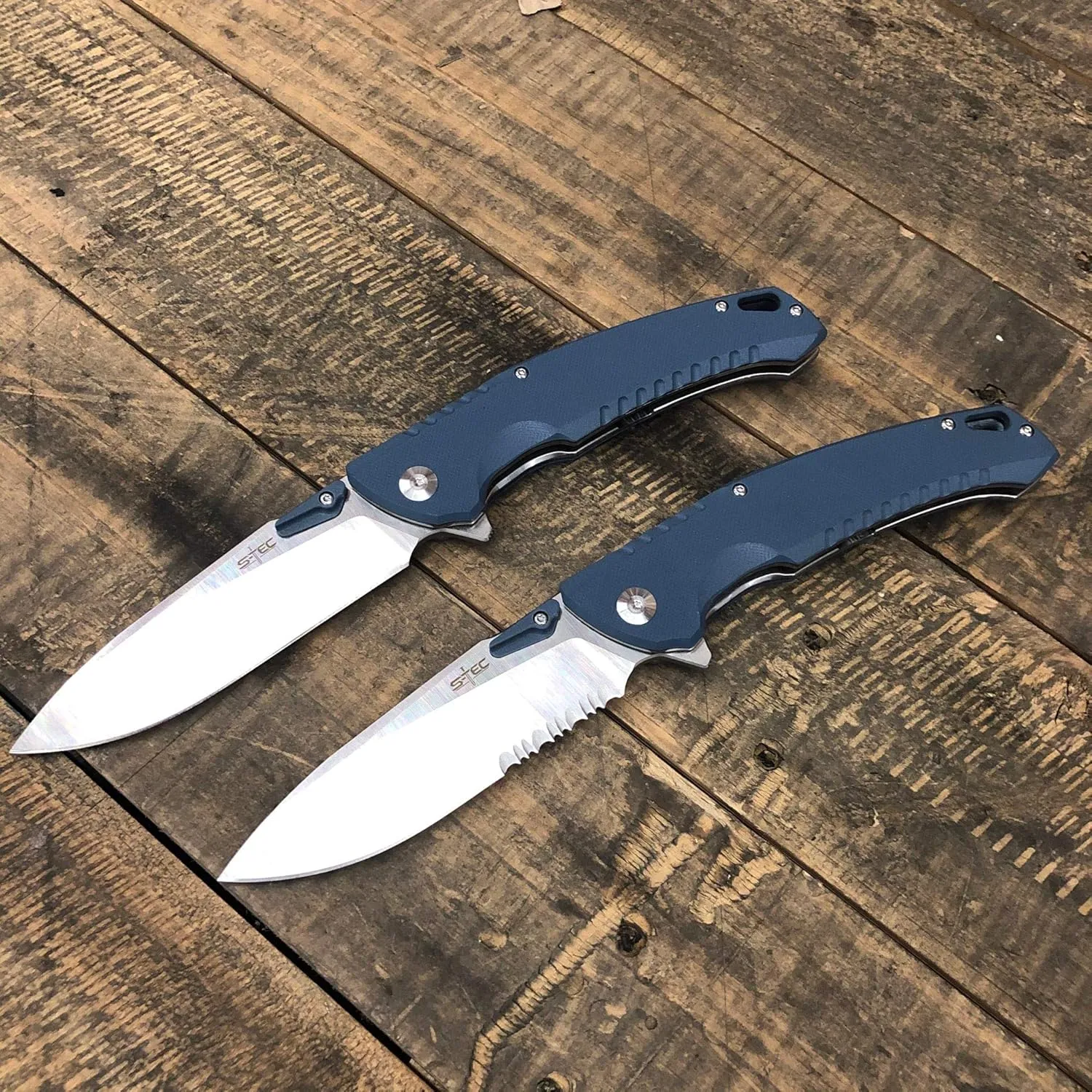 S-TEC TS011 EDC Pocket Knife, 8CR14 Stainless Steel, G10 Handle, Lanyard Hole, Hunting Outdoor Sport,
