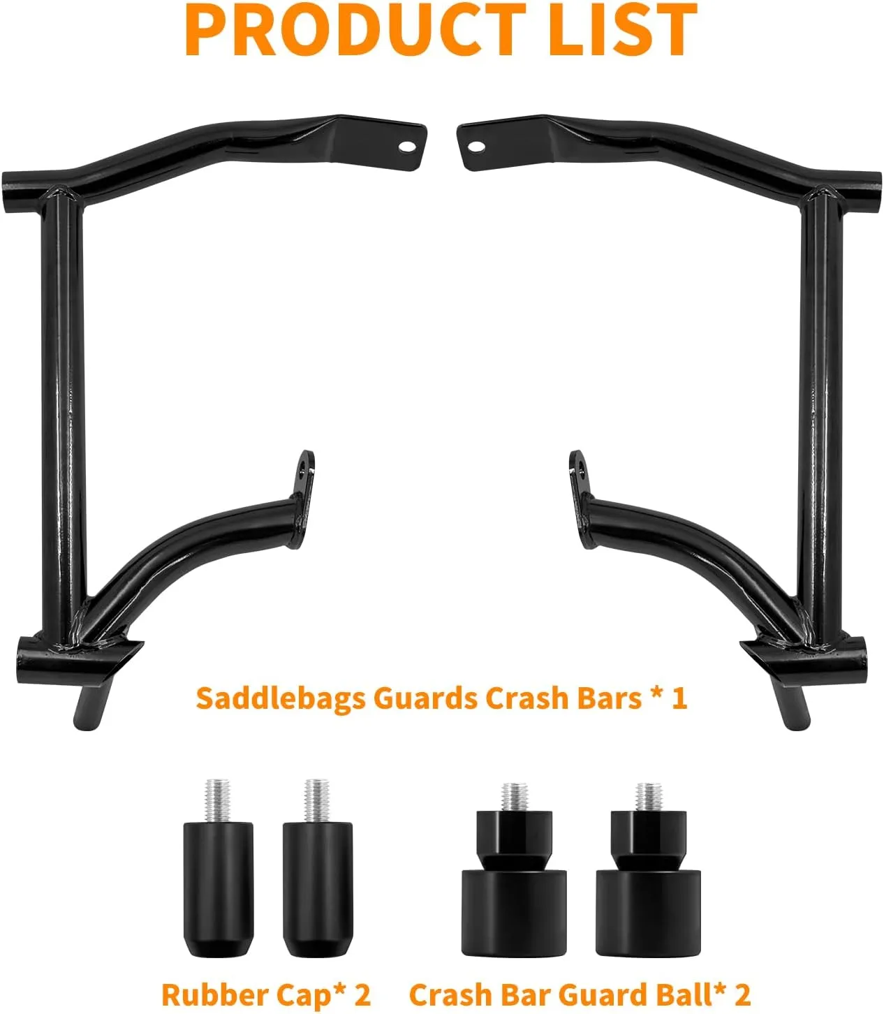 Saddle Bag Guards Crash Bars Fit for Harley Touring Electra Glide FLHT Street Glide FLHX Road Glide FLTRX Road King FLHR 2009-2025 (Decorative Wheel Black)