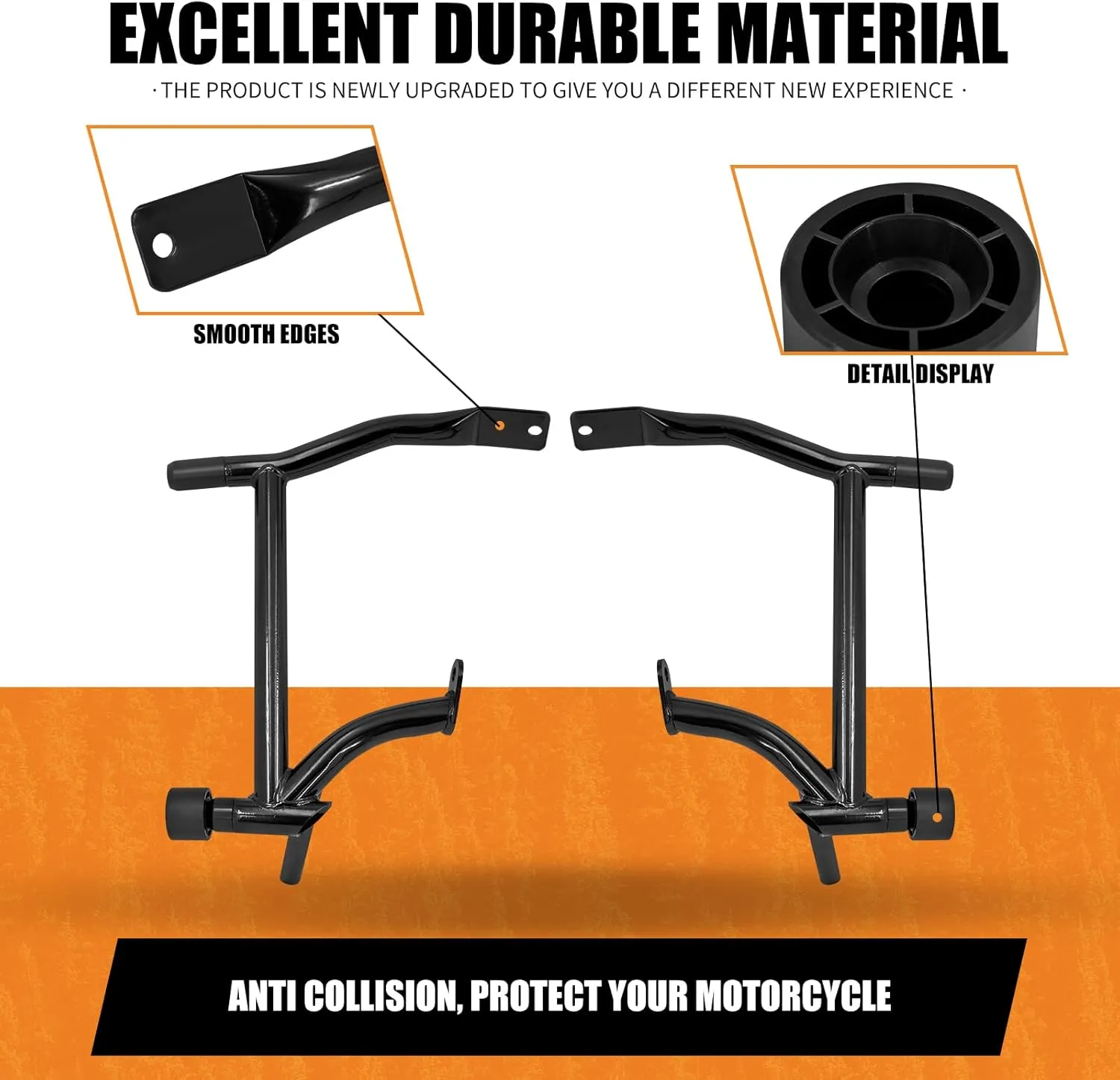 Saddle Bag Guards Crash Bars Fit for Harley Touring Electra Glide FLHT Street Glide FLHX Road Glide FLTRX Road King FLHR 2009-2025 (Decorative Wheel Black)