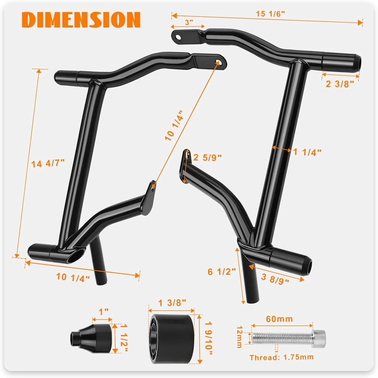 Saddlebag Guards Tip-Over Crash Bars Rear Saddle Bag Support Bracket Protection Kit Fit for Harley Touring Street Glide Road Glide Road King Electra Glide CVO Ultra Limited Freewheeler 2009-2025