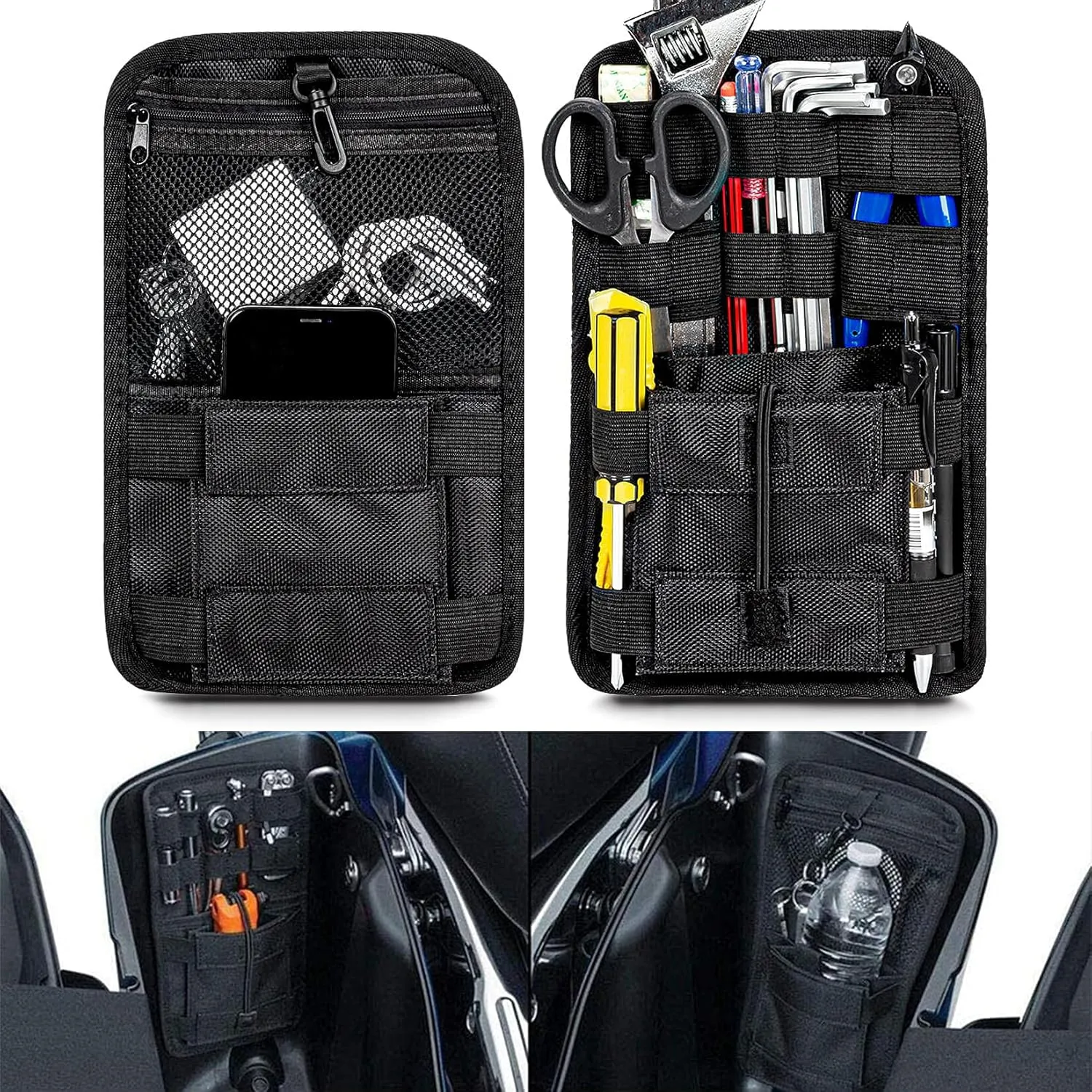 Saddlebag Organizers, PSLER Internal Saddle bags Small Tools Organizer Bags for Vehicle Motorcycle Bike 2 Packs