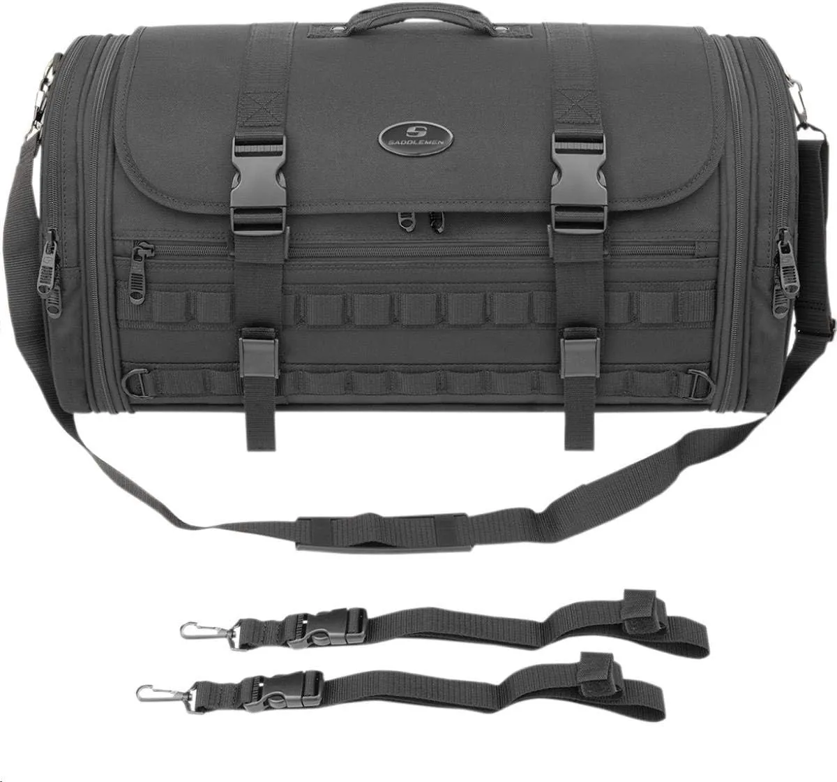 Saddlemen TR3300DE Tactical Deluxe Rack Street Motorcycle Tail Bags - Black/One Size