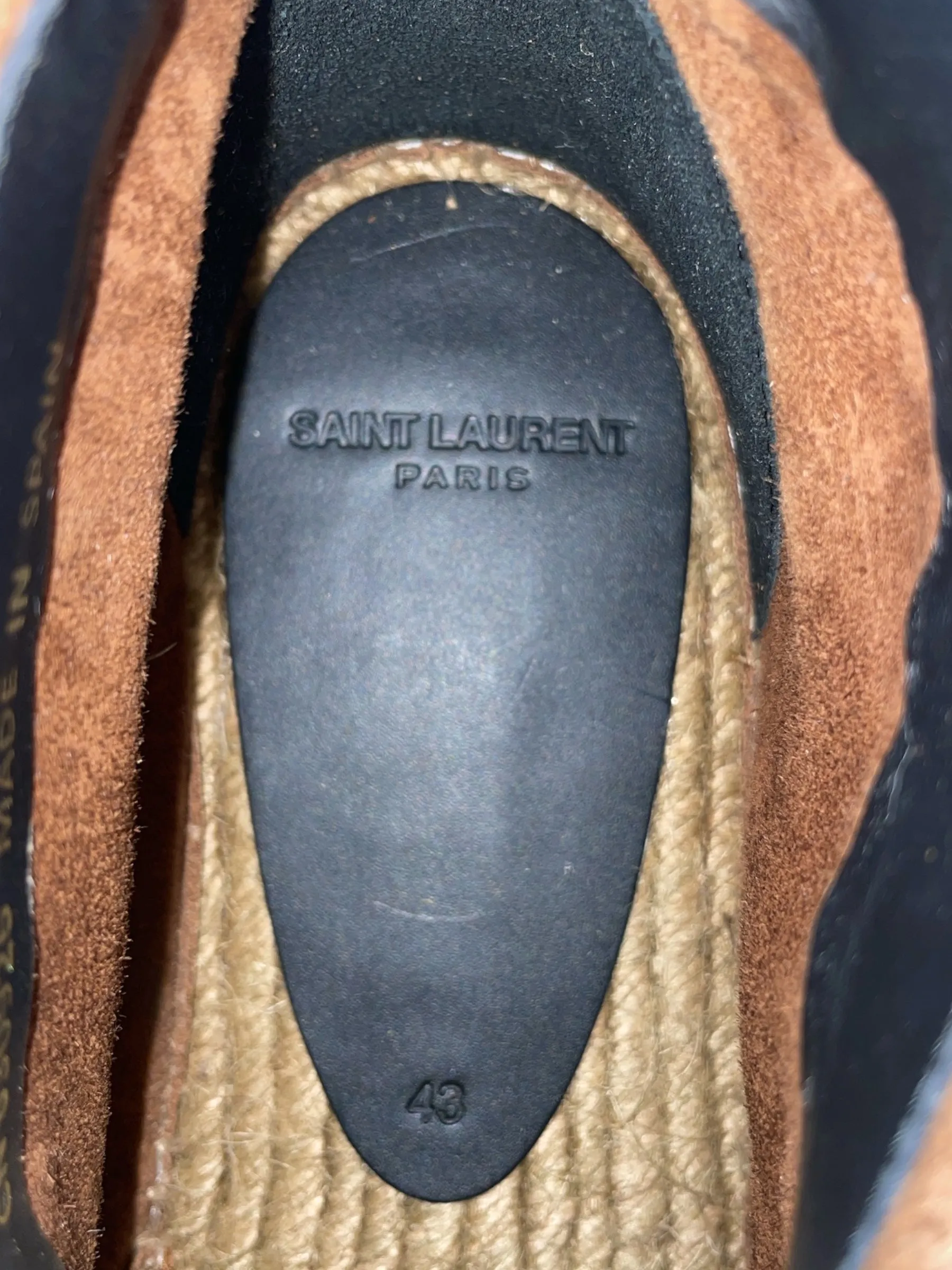 SAINT LAURENT/Shoes/EU 43/Suede/BRW/Suede Fringe Trim Espa