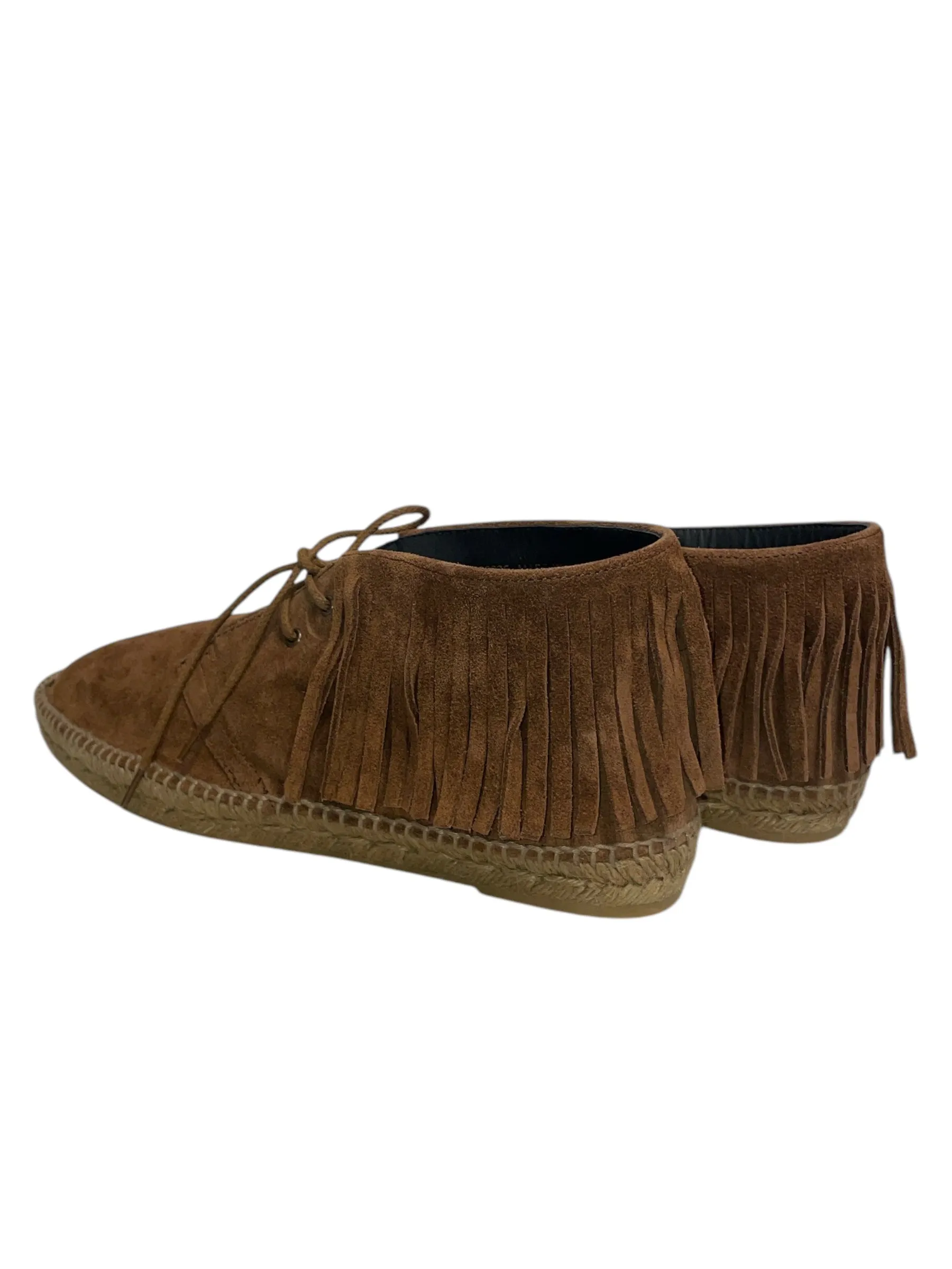 SAINT LAURENT/Shoes/EU 43/Suede/BRW/Suede Fringe Trim Espa