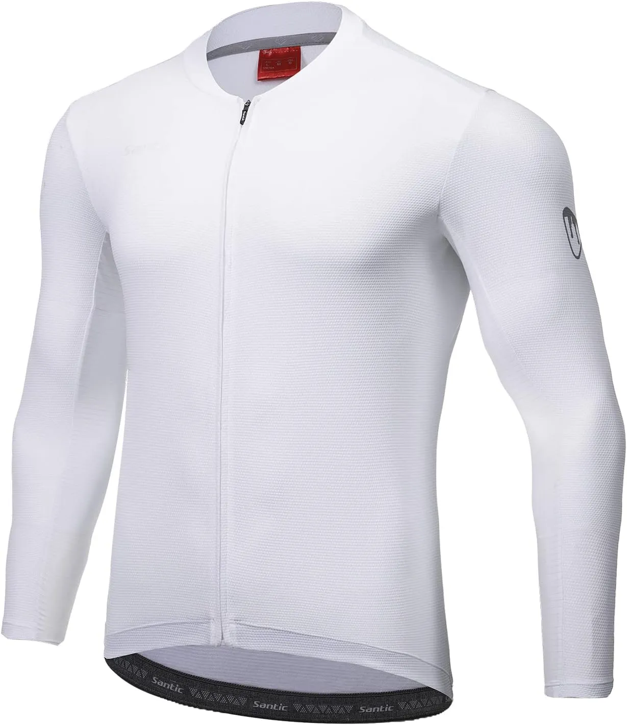 Santic Men's Cycling Jersey Long Sleeve Top Road Bike Shirt Full Zipper UPF 50  MTB Jersey with Pockets