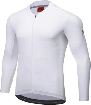 Santic Men's Cycling Jersey Long Sleeve Top Road Bike Shirt Full Zipper UPF 50  MTB Jersey with Pockets