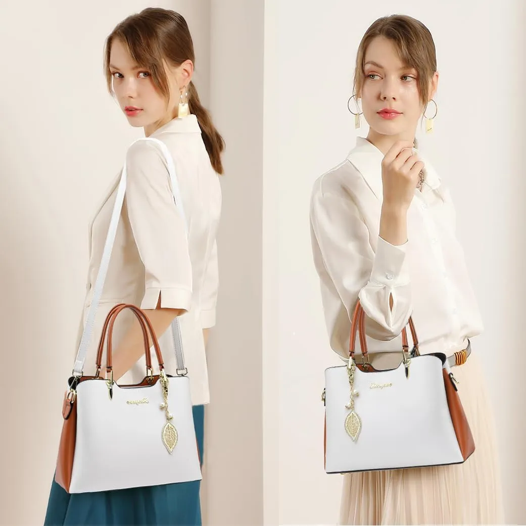 Satchel Purses and Handbags for Women PU Leather Tote Top Handle Shoulder Bags Ladies Crossbody Bags