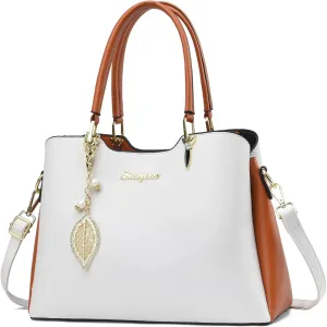 Satchel Purses and Handbags for Women PU Leather Tote Top Handle Shoulder Bags Ladies Crossbody Bags