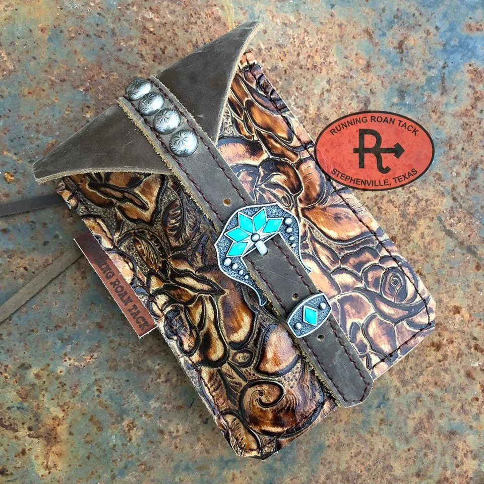 Savannah Rose Mini Saddle Bag with Your Choice of Buckle and Fringe for Phone, Keys, Roping Powder, etc