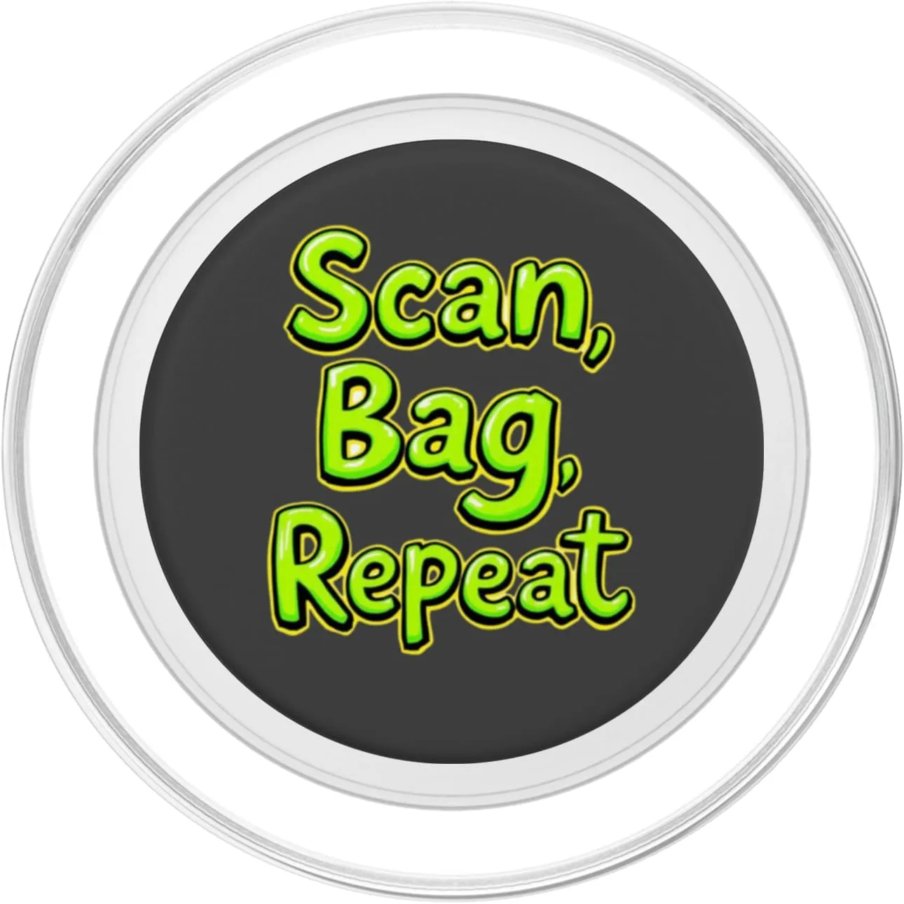 Scan Bag Repeat Funny Self-Checkout Efficiency Retail Humor PopSockets PopGrip for MagSafe