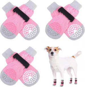 SCENEREAL Anti-Slip Dog Socks to Prevent Licking Paws, Dog Shoes for Hot/Cold Pavement, Dog Boots & Paw Protectors with Grippers for Hardwood Floors, Dog Booties for Small Medium Large Senior Dogs