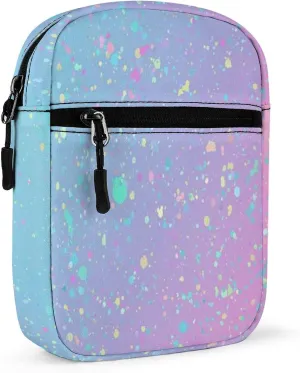 Seamless Colorful Rainbow Spots with Multicolored Background Adjustable Fanny Waist Pack Pouch, Waterproof Crossbody Runners Bag Wallet for Gym Hiking Fitness Women Men 6.1 x 2.2 x 7.9 inch