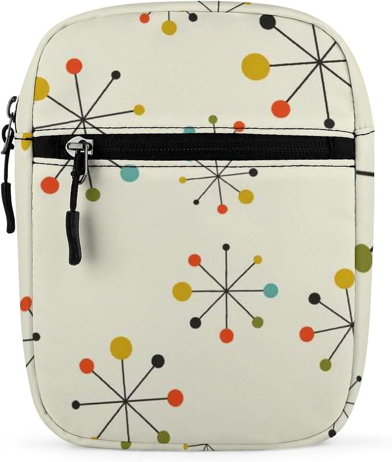 Seamless Dots Mid Century Abstract Geometric Colorful Adjustable Fanny Waist Pack Pouch, Waterproof Crossbody Runners Bag Wallet for Gym Hiking Fitness Women Men 6.1 x 2.2 x 7.9 inch