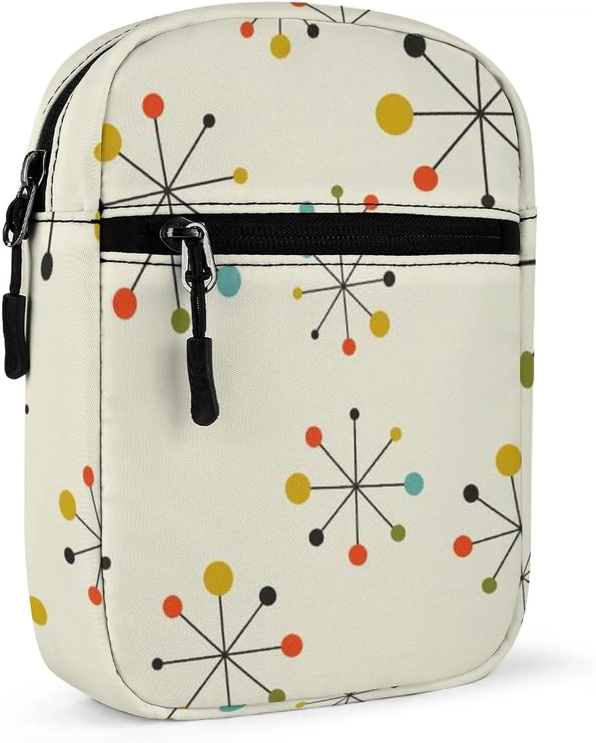 Seamless Dots Mid Century Abstract Geometric Colorful Adjustable Fanny Waist Pack Pouch, Waterproof Crossbody Runners Bag Wallet for Gym Hiking Fitness Women Men 6.1 x 2.2 x 7.9 inch
