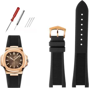 SERDAS Quality FluoroSilicone Watchband For Patek Philippe Sport Elegant Nautilus Series 5711/5712/5980 Waterproof Watch Strap Bracelet Male