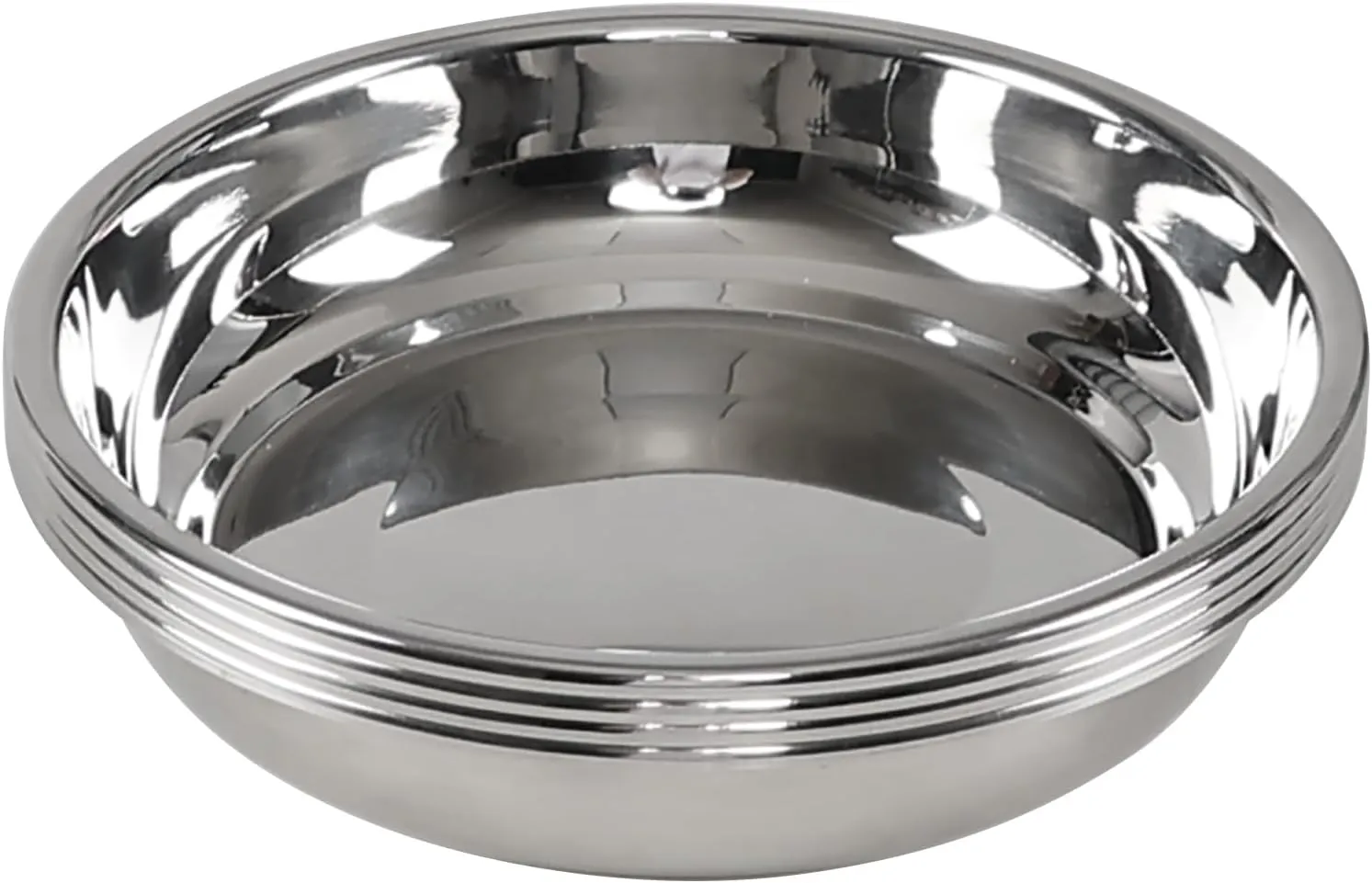 Set of 4 Stainless Steel Plates for Eating, Round Camping Serving Plate Set