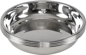 Set of 4 Stainless Steel Plates for Eating, Round Camping Serving Plate Set