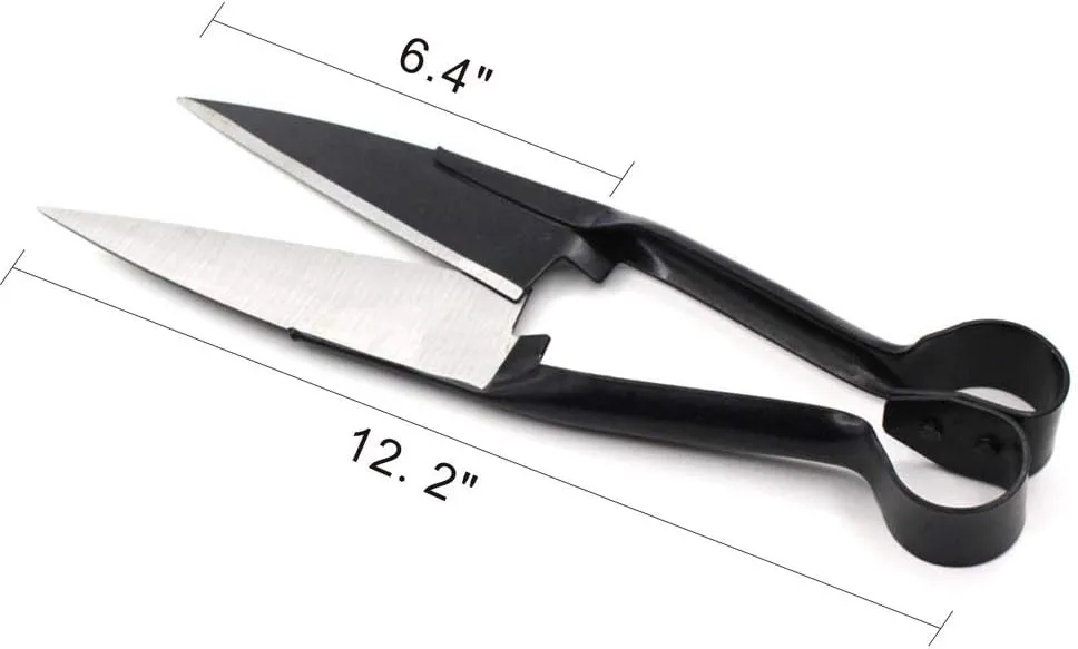 Sheep Shear Grass Shear Alpaca Shears R Shaped Design For Large Thick-Haired Animal Grooming (Black)