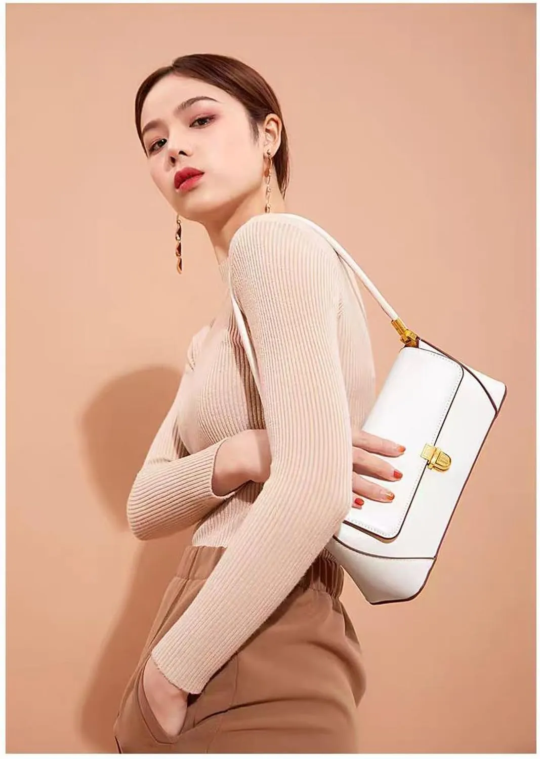 Shoulder Handbag Bag and Purses For Women Elegant Leather Vintage Flap Tote Bags Top Handle Satchel handbag