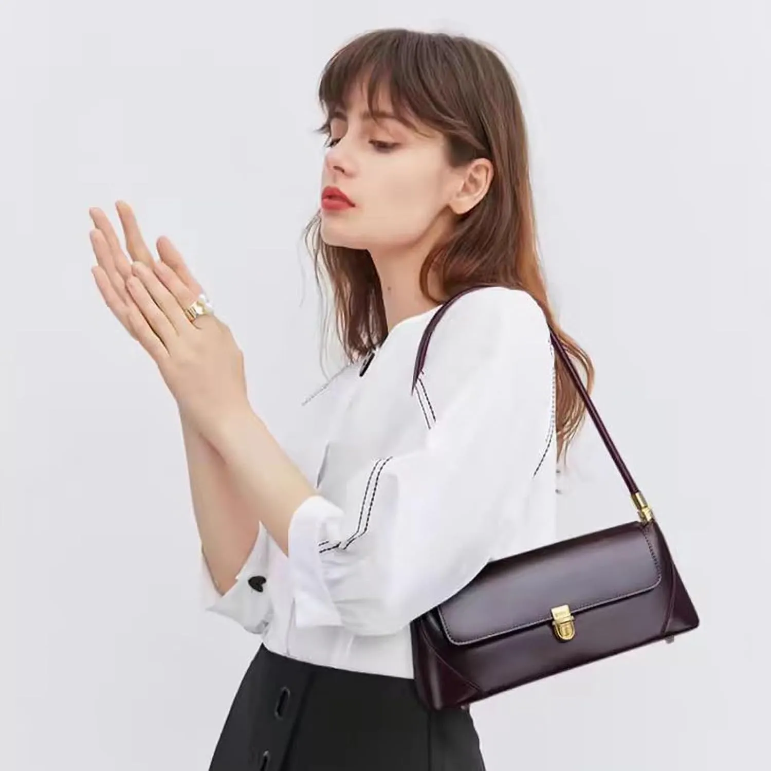 Shoulder Handbag Bag and Purses For Women Elegant Leather Vintage Flap Tote Bags Top Handle Satchel handbag