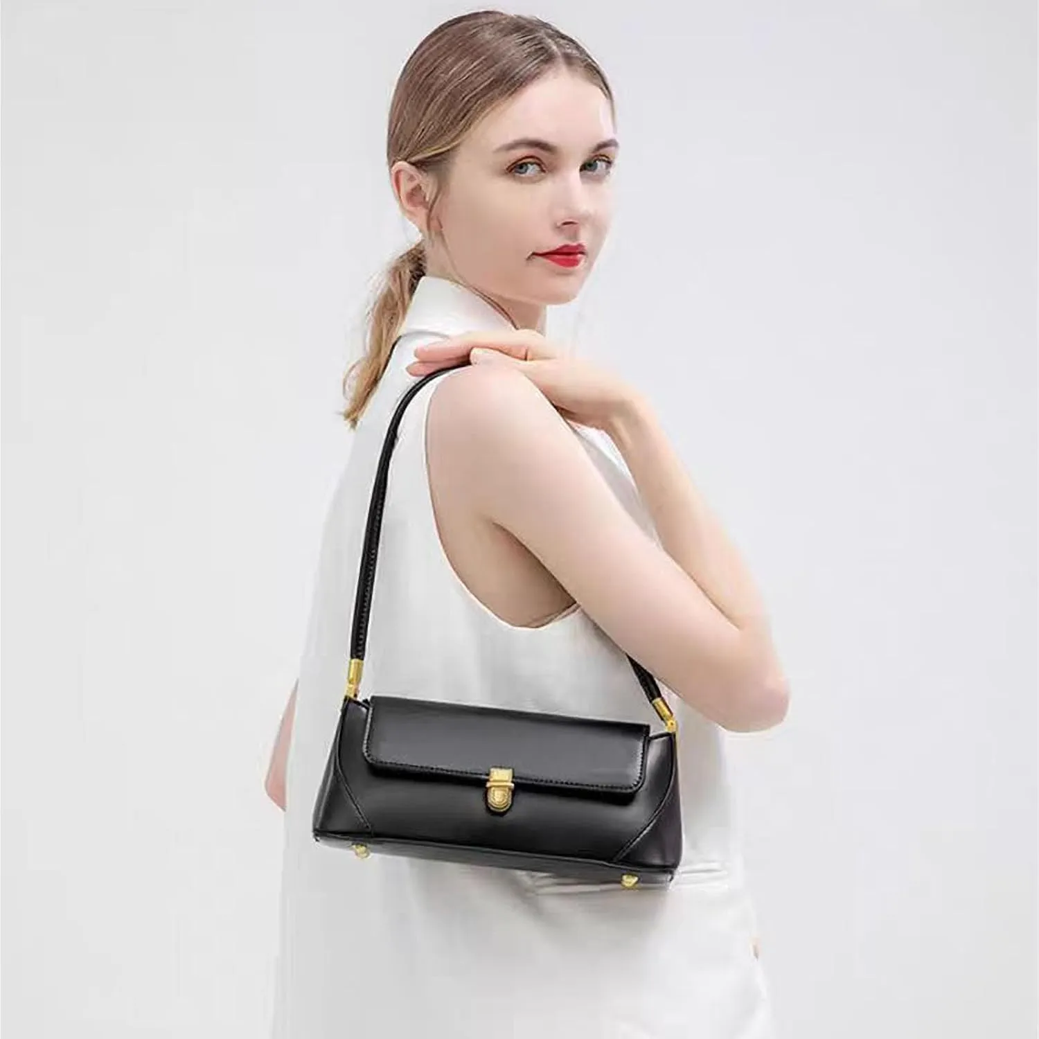 Shoulder Handbag Bag and Purses For Women Elegant Leather Vintage Flap Tote Bags Top Handle Satchel handbag