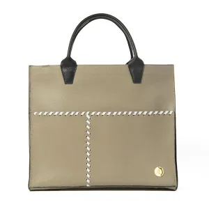 Sienna Mini –  Taupe Black Handle Tote