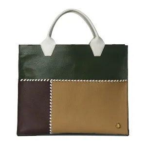 Sienna Travel –  Olive Green White Handle Tote