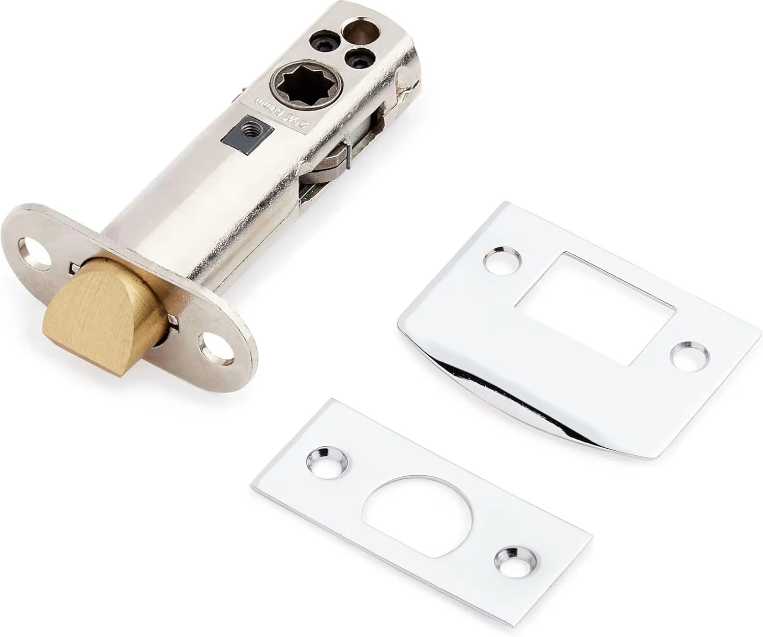 Signature Hardware 479164 Esmond Left Handed Solid Brass Passage Door Lever Set with 2-3/8" Backset - Polished Chrome