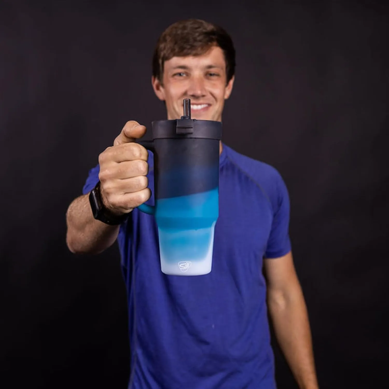 Silipint: Humbler 32oz - Moon Beam - Silicone Handled Tumbler w/Lid & Straw, Unbreakable, Hot/Cold Drinks, Dishwasher-Microwave-Freezer-Oven Safe