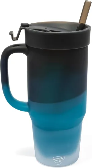 Silipint: Humbler 32oz - Moon Beam - Silicone Handled Tumbler w/Lid & Straw, Unbreakable, Hot/Cold Drinks, Dishwasher-Microwave-Freezer-Oven Safe