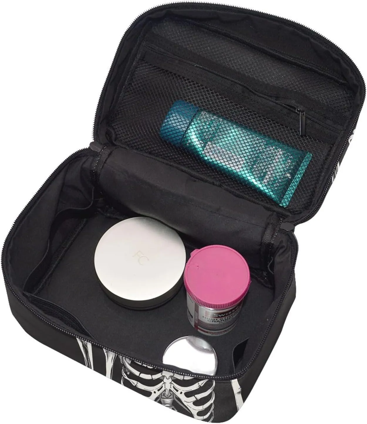 Skeleton Makeup Bag for Women Travel Cosmetic Bag Large Makeup Case Portable Toiletry Skincare Organizer Bag