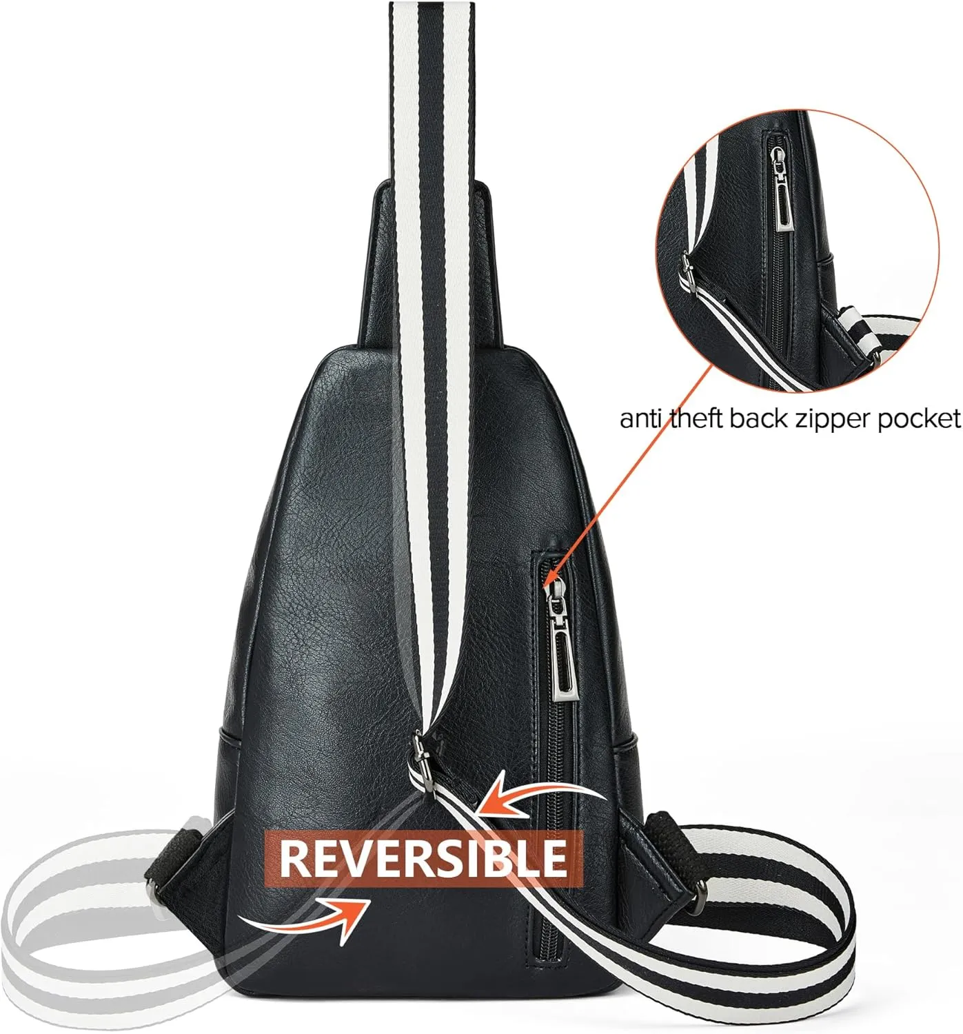 Sling Bag Crossbody Bags for Women for Travel, 3.5 x 10.5 x 6(L x H x W),Adjustable Straps 22.5 to 44 inch