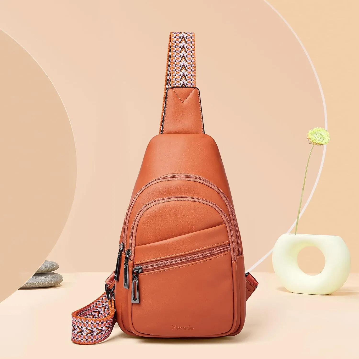 Sling Bag Crossbody Bags for Women for Travel, 3.5 x 10.5 x 6"(L x H x W),Adjustable Straps 22.5 to 44 inch
