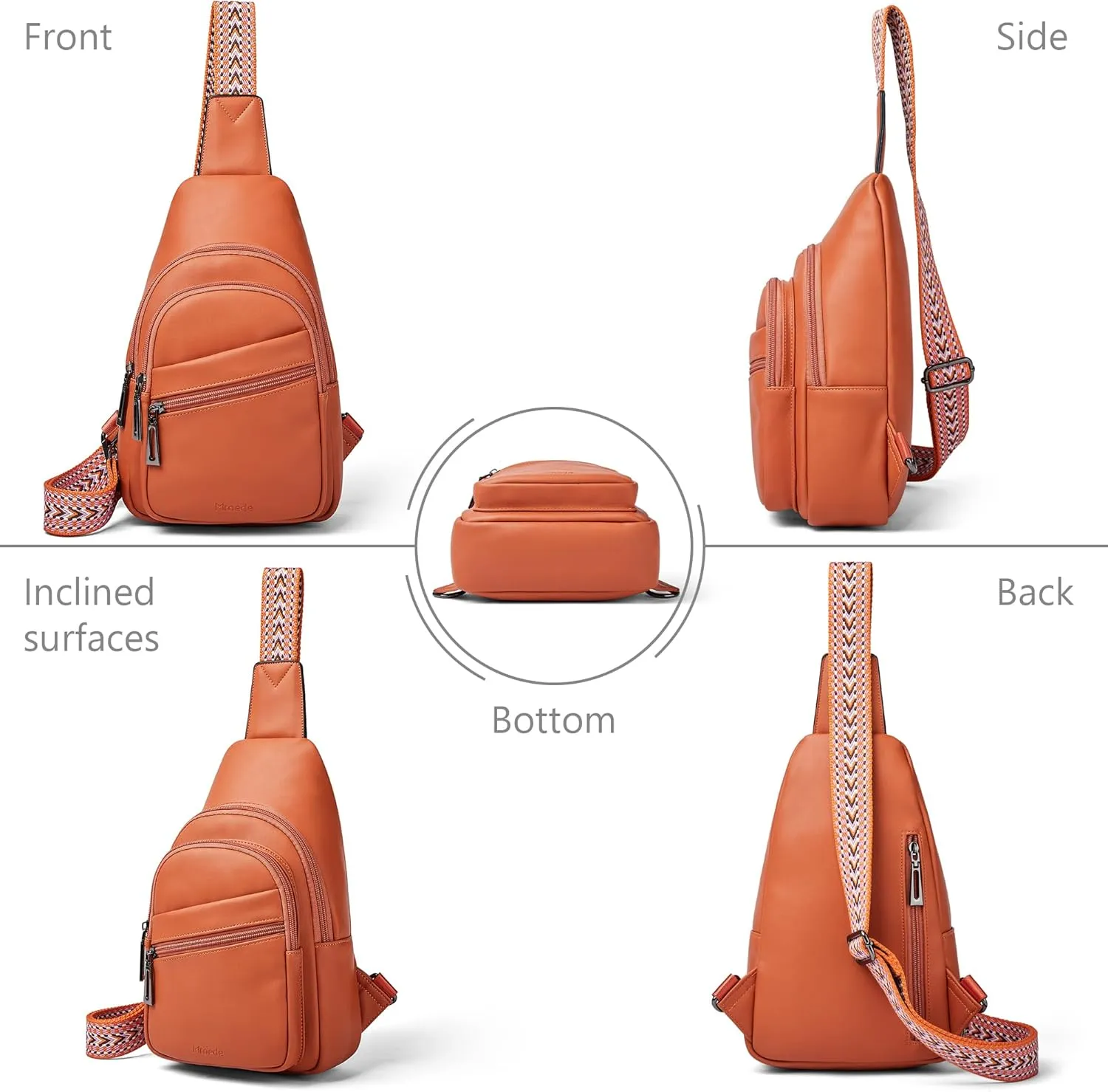 Sling Bag Crossbody Bags for Women for Travel, 3.5 x 10.5 x 6"(L x H x W),Adjustable Straps 22.5 to 44 inch