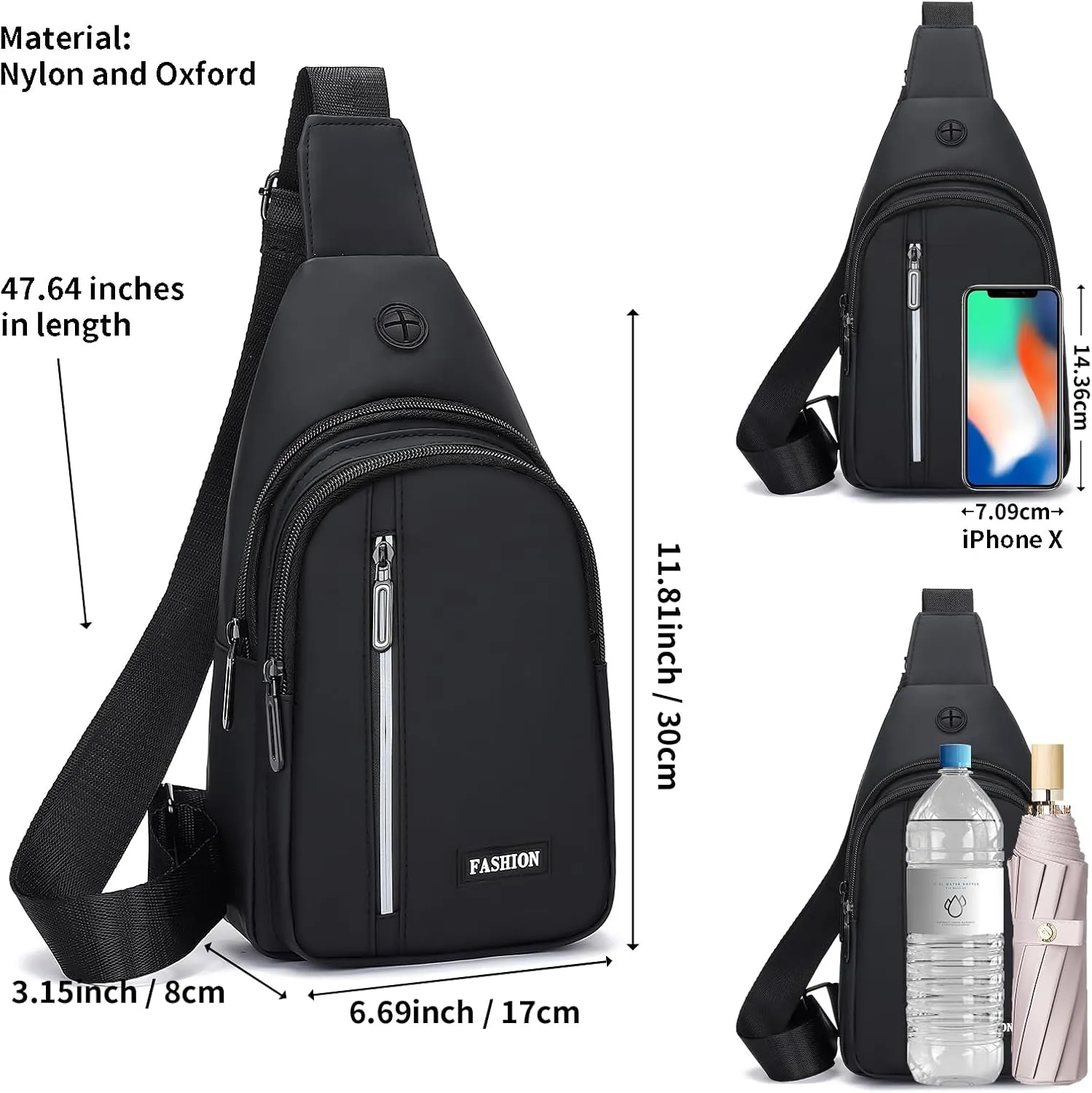 Sling Bag For Men Small 6L Mini Crossbody Bags Fanny Pack Lightweight One Strap Shoulder Backpacks