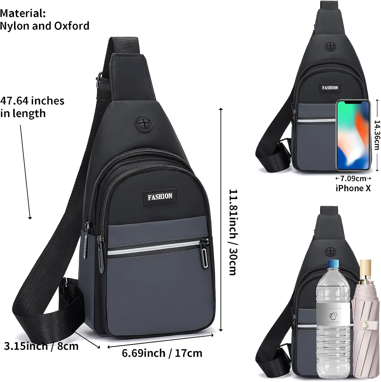 Sling Bag For Men Small 6L Mini Crossbody Bags Fanny Pack Lightweight One Strap Shoulder Backpacks