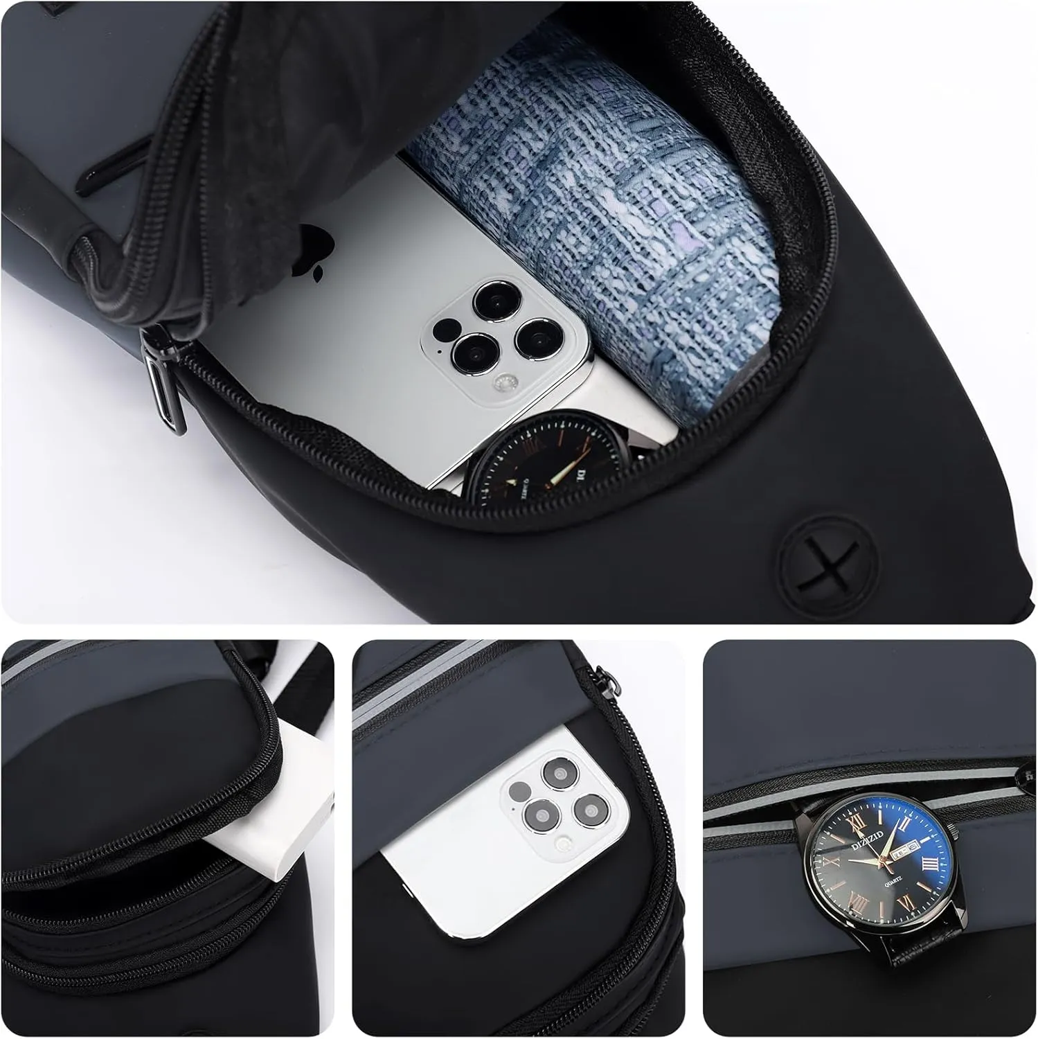 Sling Bag For Men Small 6L Mini Crossbody Bags Fanny Pack Lightweight One Strap Shoulder Backpacks