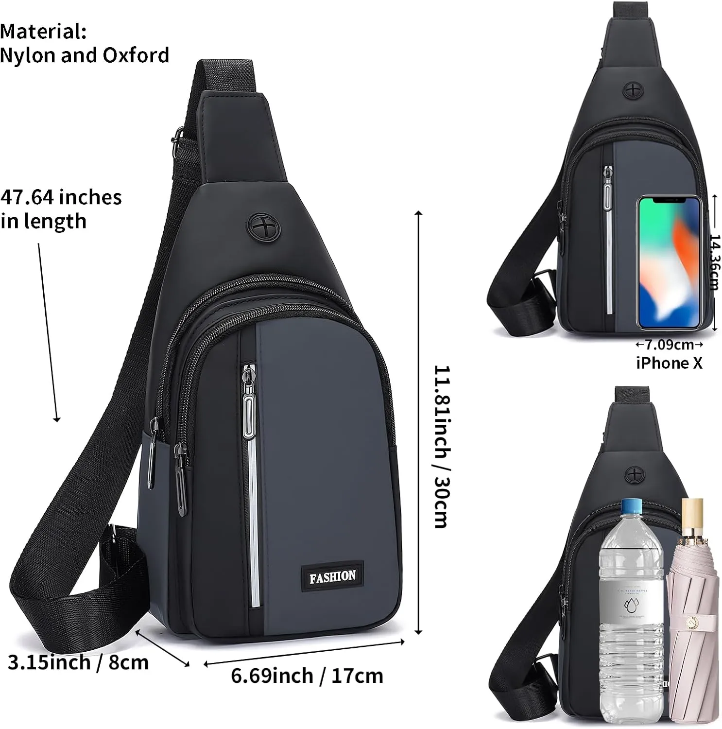 Sling Bag For Men Small 6L Mini Crossbody Bags Fanny Pack Lightweight One Strap Shoulder Backpacks
