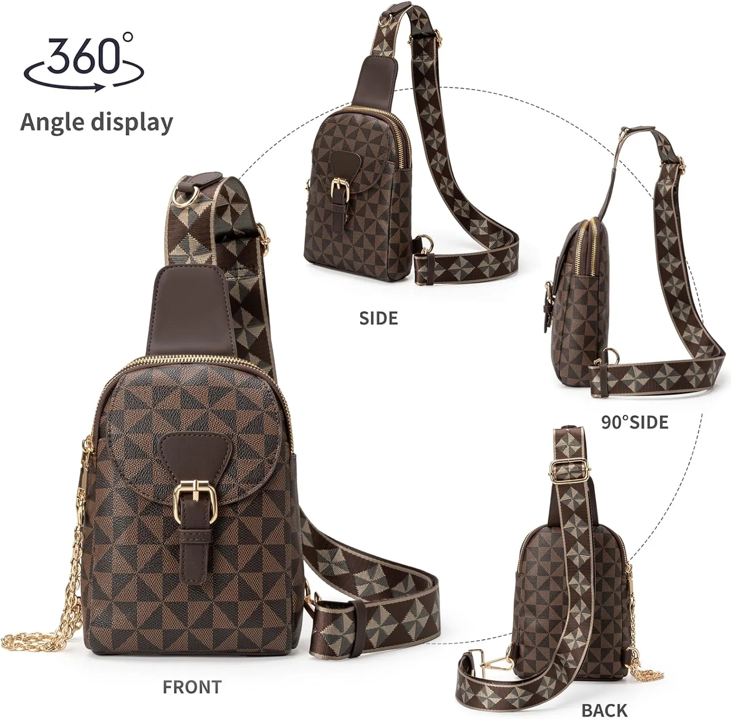 Sling Bag for Women, Crossbody Fanny Pack - Lightweight Chest Bag for Travel, Adjustable Strap & Hidden Pocket