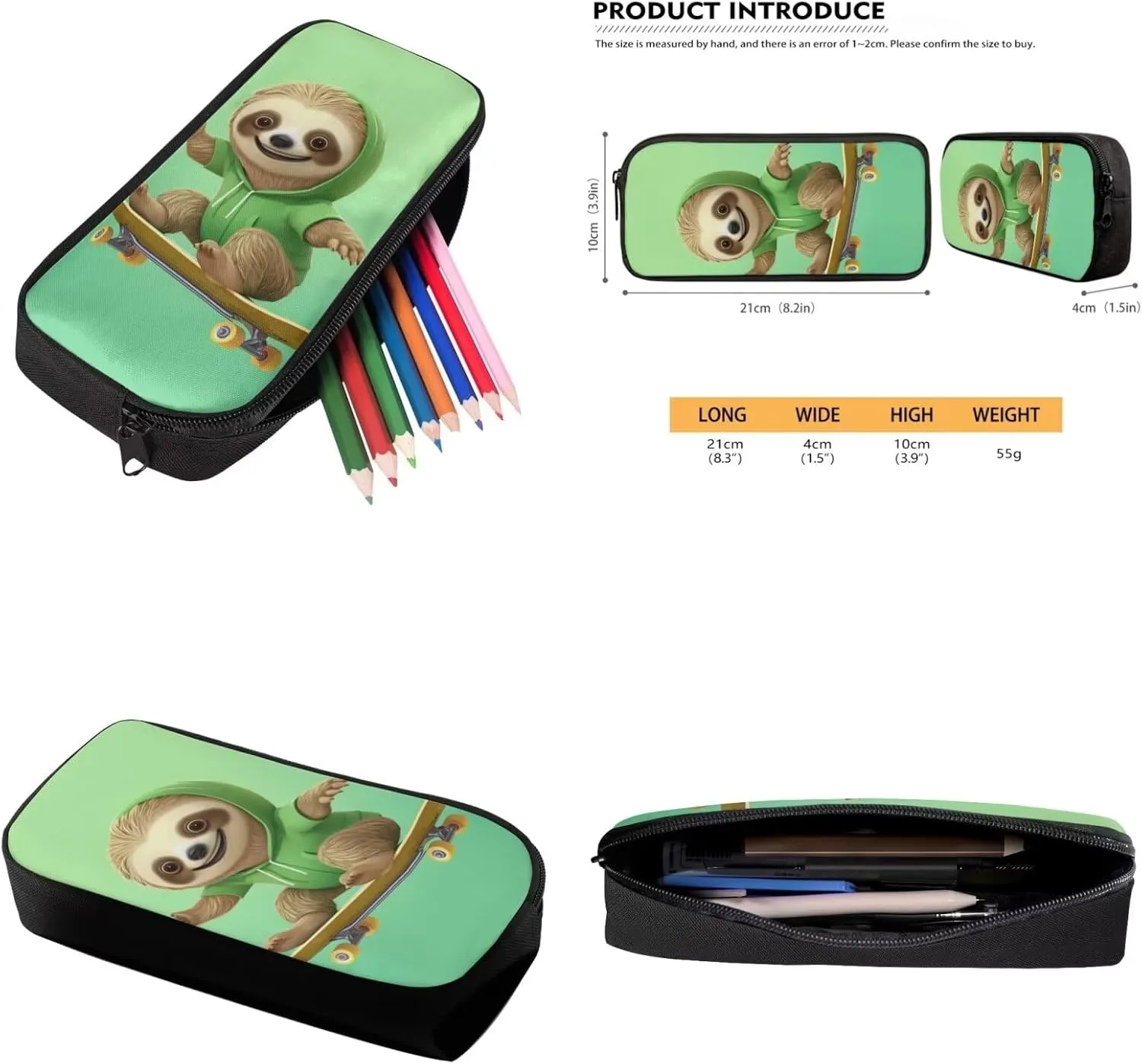 Sloth Kids Backpack Set School Bookbag with Lunch Box & Pencil Bag Teens School Bags Bookbag with Lunch Bag Pencil Case for Kindergarten Primary School