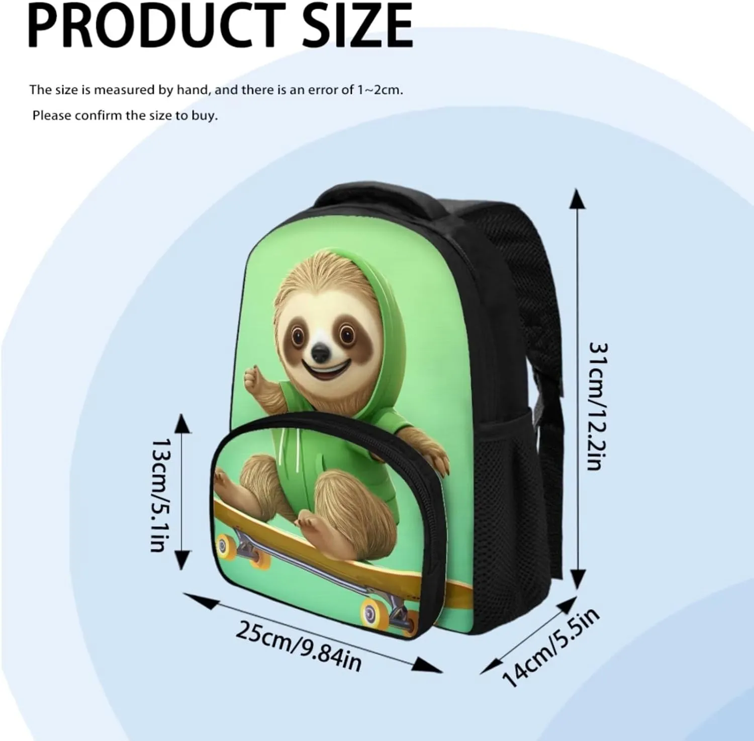 Sloth Kids Backpack Set School Bookbag with Lunch Box & Pencil Bag Teens School Bags Bookbag with Lunch Bag Pencil Case for Kindergarten Primary School