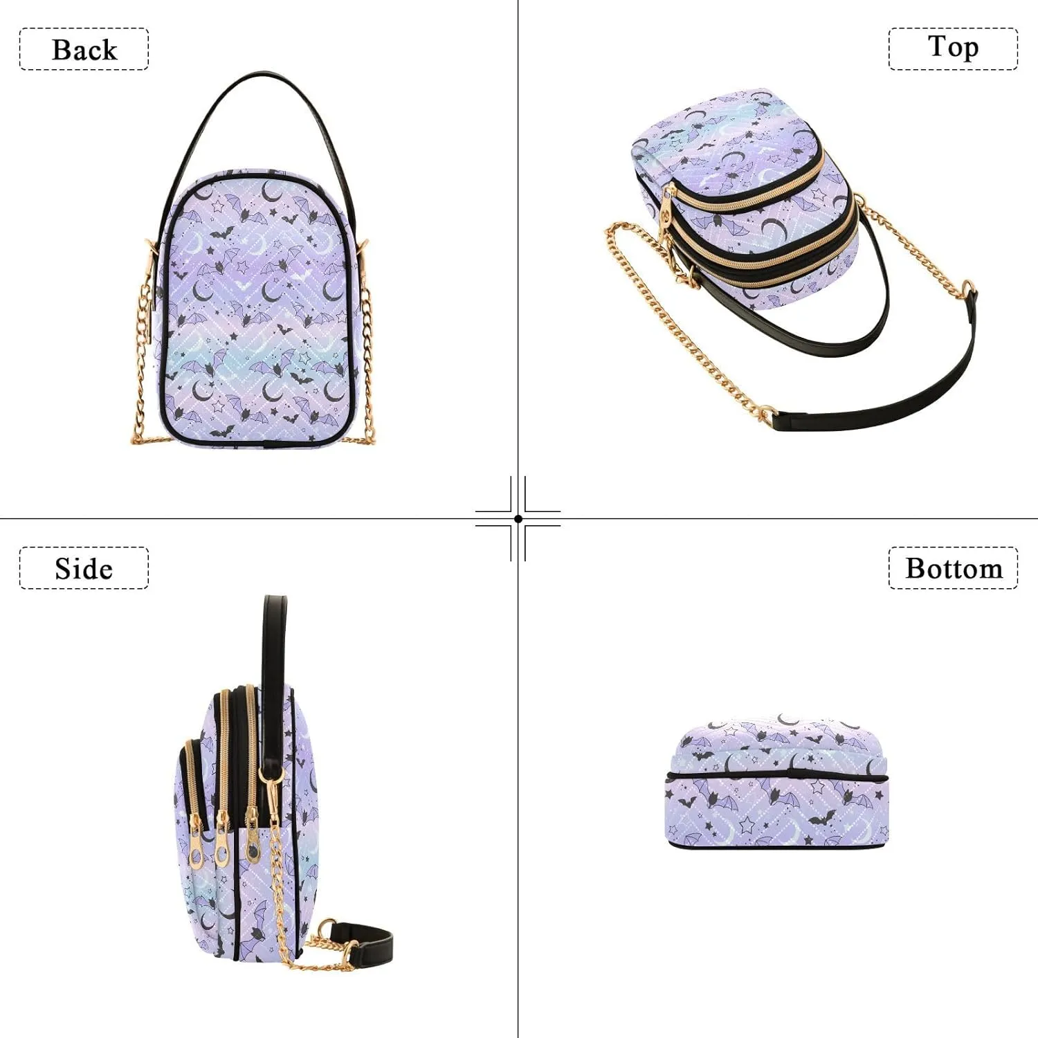 Small Cross body Bags for Women Quilted Crossbody Cell Phone Shoulder Purse Handbags Wallet Detachable Chain Bag
