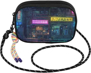 Small Crossbody Bags Street Scene Cyberpunk for Women Cell Phone Purses Shoulder Bag Handbag with Adjustable Strap