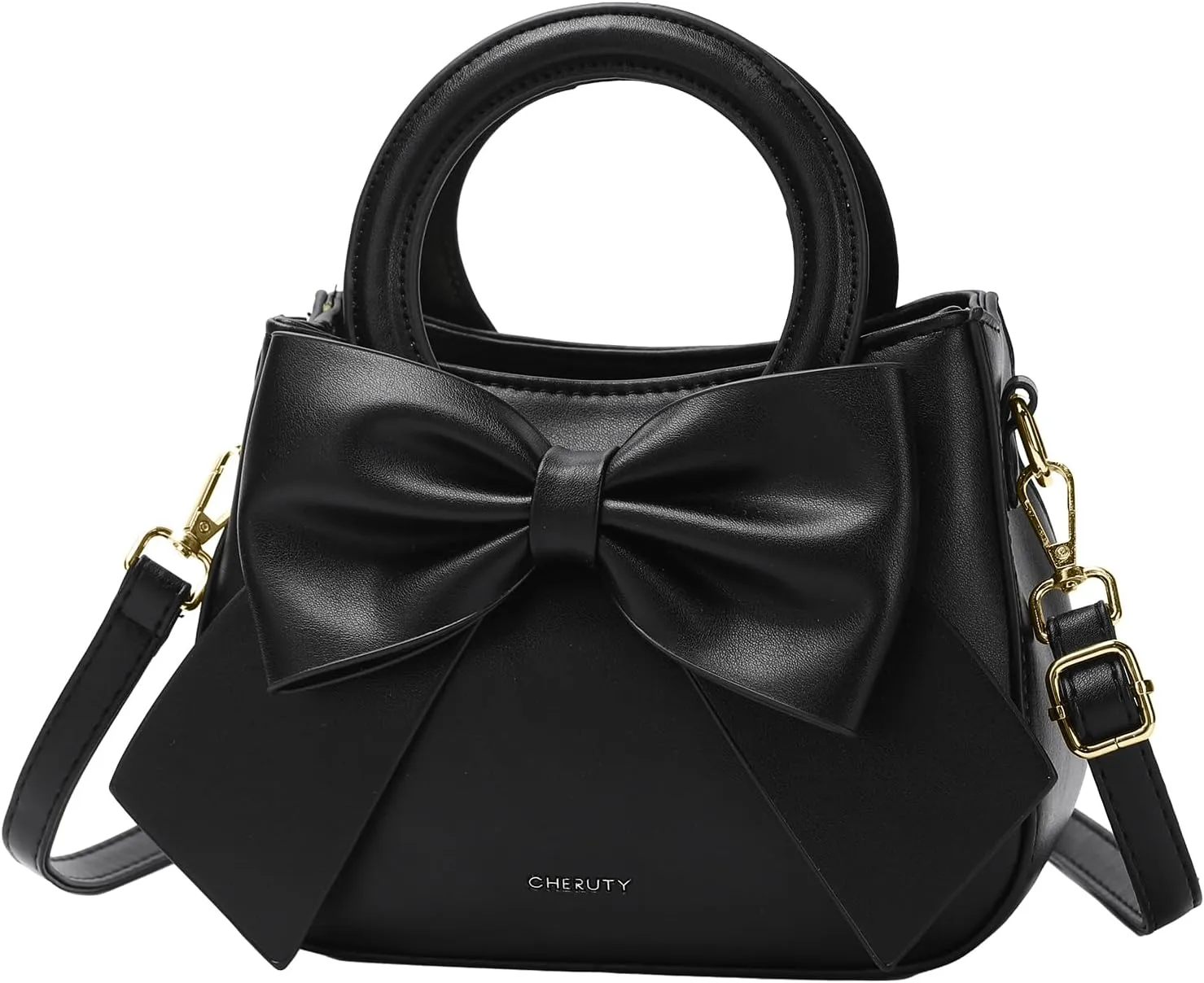 Small Purses for Women Crossbody Bag, Vegan Leather Crossbody Purses and Handbags with Top Carry Handle and Cute Bow Knot