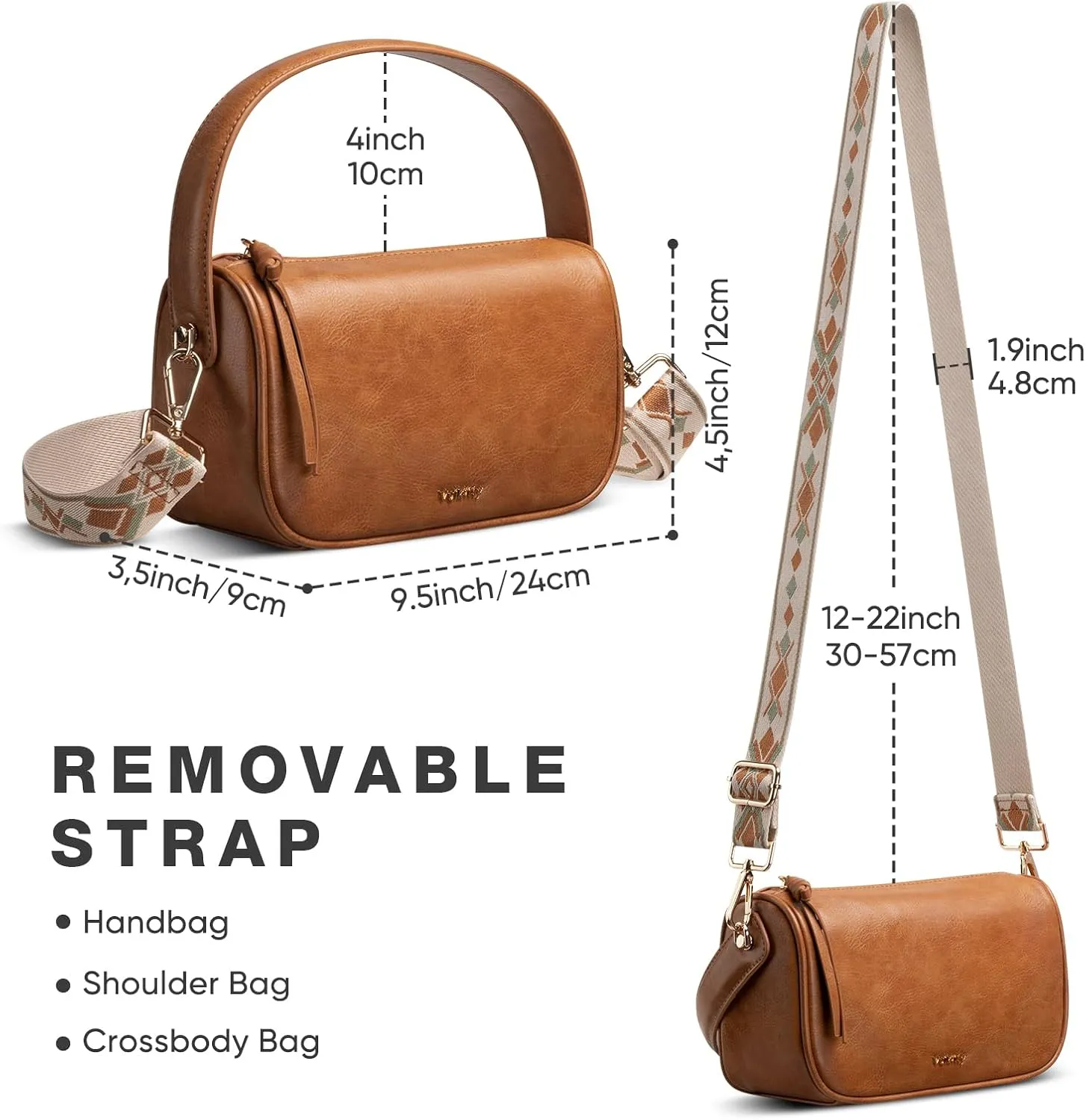 Small Top Handle Purse for Women Handbag with a Guitar Strap for Shoulder or Crossbody Wear