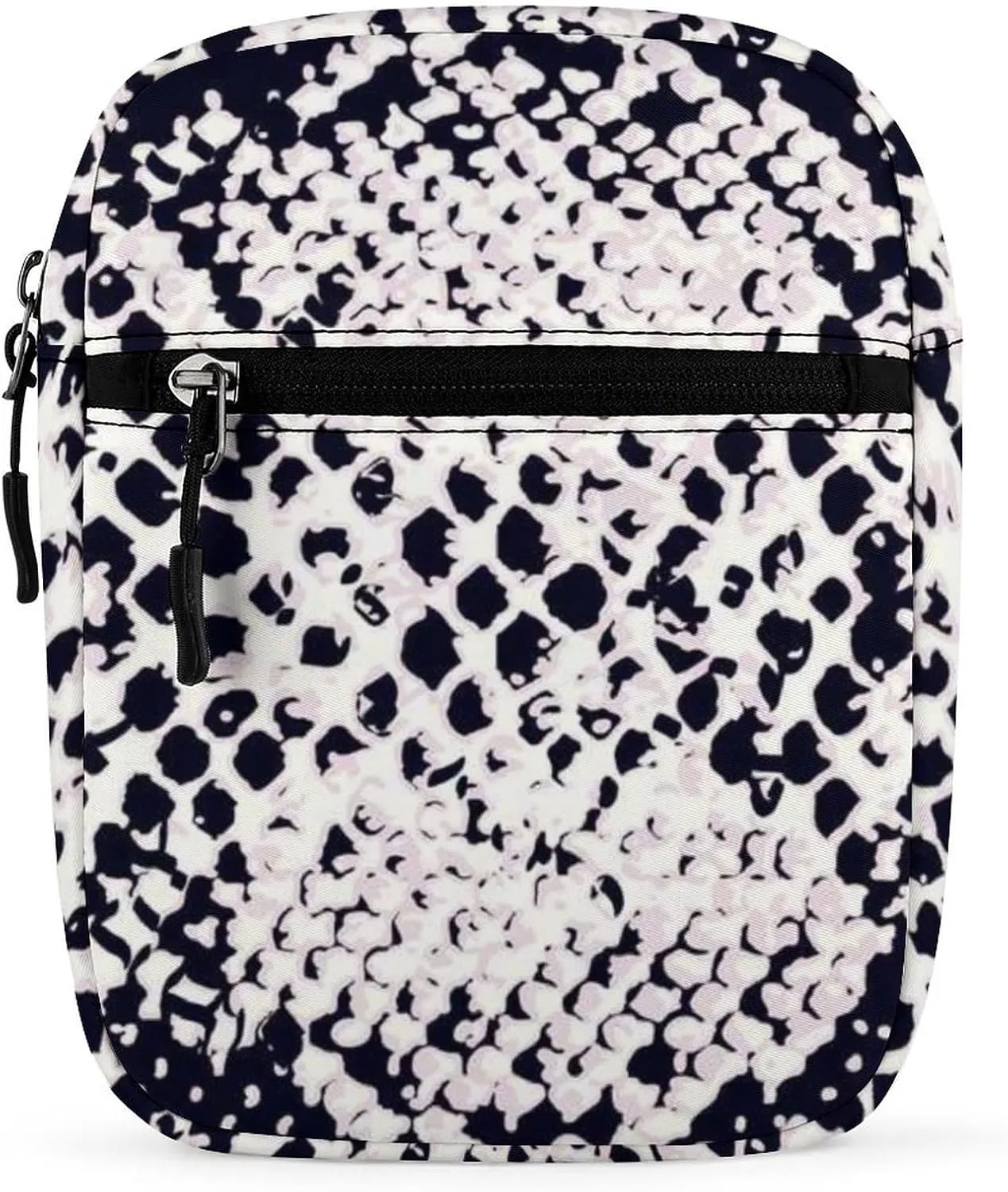 Snake Skin Pink White Black Animal Texture Adjustable Fanny Waist Pack Pouch, Waterproof Crossbody Runners Bag Wallet for Gym Hiking Fitness Women Men 6.1 x 2.2 x 7.9 inch