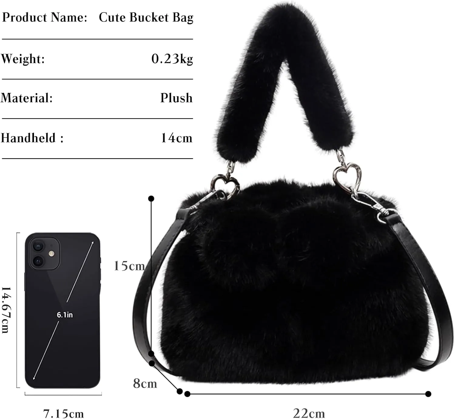 Soft Plush Shoulder Bag for Women Fluffy Handbag Cute Fuzzy Crossbody Bag Furry Top Handle Bag Elegant Satchel Bag